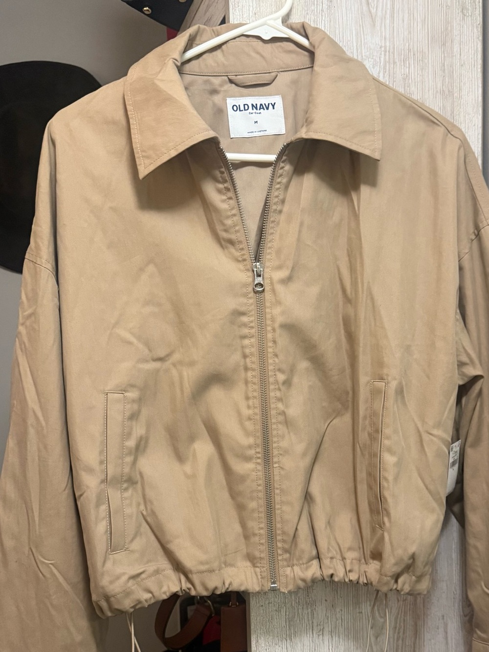 Old Navy Beige Zip-Up Bomber Jacket